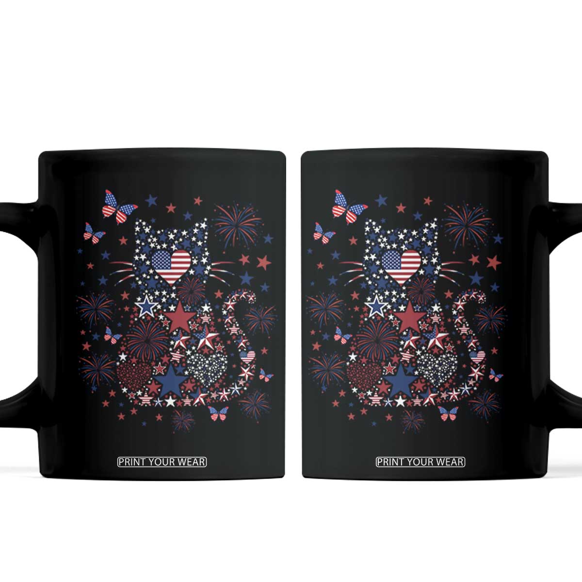 Funny Patriotic Cat Lover Coffee Mug 4th Of July Freedom