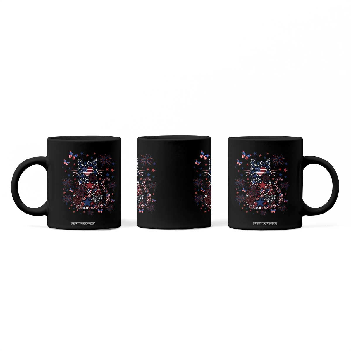 Funny Patriotic Cat Lover Coffee Mug 4th Of July Freedom