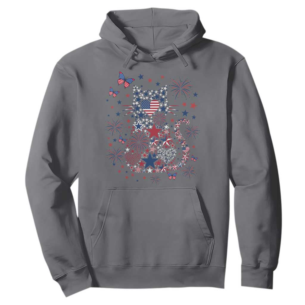 Funny Patriotic Cat Lover Hoodie 4th Of July Freedom