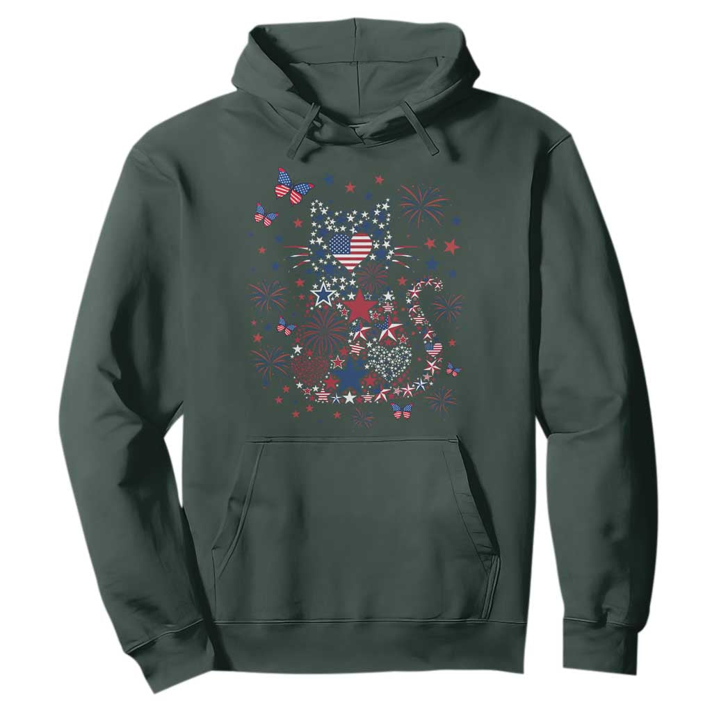 Funny Patriotic Cat Lover Hoodie 4th Of July Freedom