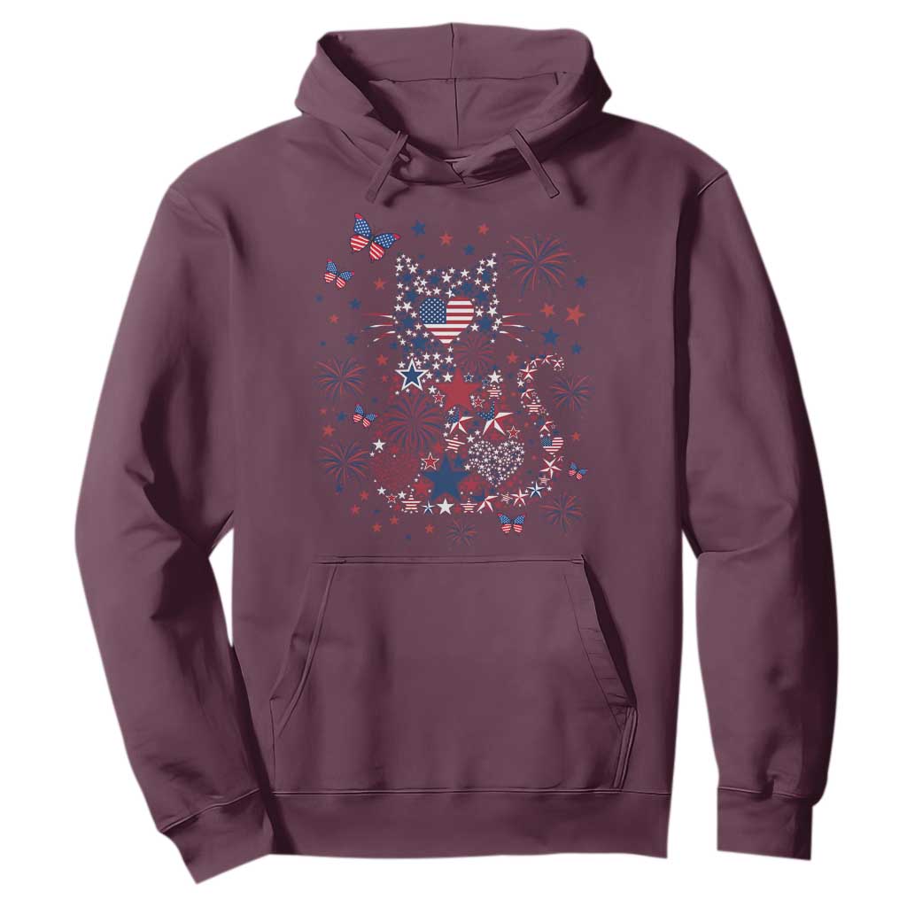Funny Patriotic Cat Lover Hoodie 4th Of July Freedom