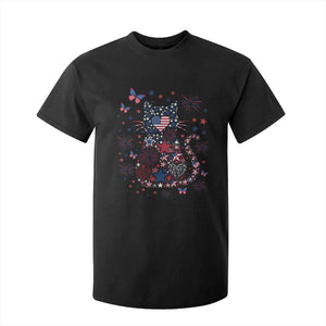 Funny Patriotic Cat Lover T Shirt For Kid 4th Of July Freedom