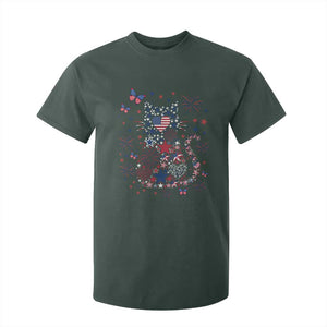 Funny Patriotic Cat Lover T Shirt For Kid 4th Of July Freedom