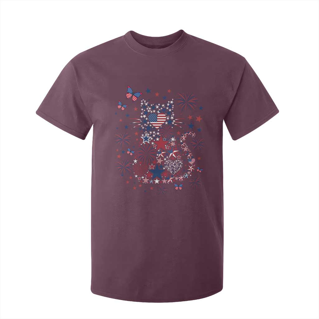 Funny Patriotic Cat Lover T Shirt For Kid 4th Of July Freedom