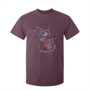 Funny Patriotic Cat Lover T Shirt For Kid 4th Of July Freedom