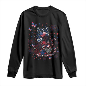 Funny Patriotic Cat Lover Long Sleeve Shirt 4th Of July Freedom