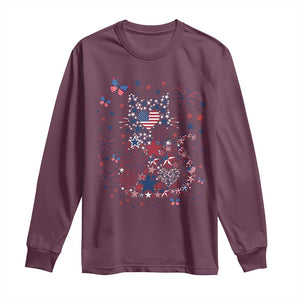 Funny Patriotic Cat Lover Long Sleeve Shirt 4th Of July Freedom