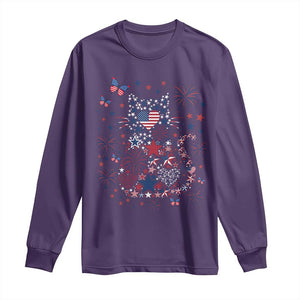 Funny Patriotic Cat Lover Long Sleeve Shirt 4th Of July Freedom