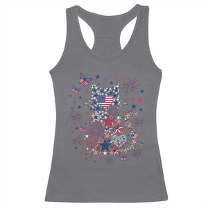 Funny Patriotic Cat Lover Racerback Tank Top 4th Of July Freedom