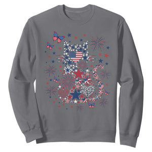 Funny Patriotic Cat Lover Sweatshirt 4th Of July Freedom