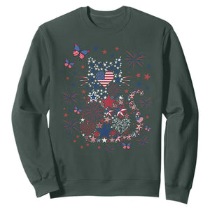 Funny Patriotic Cat Lover Sweatshirt 4th Of July Freedom