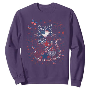 Funny Patriotic Cat Lover Sweatshirt 4th Of July Freedom