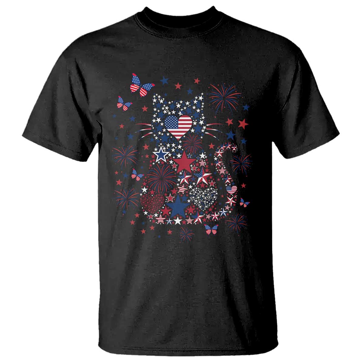 Funny Patriotic Cat Lover T Shirt 4th Of July Freedom