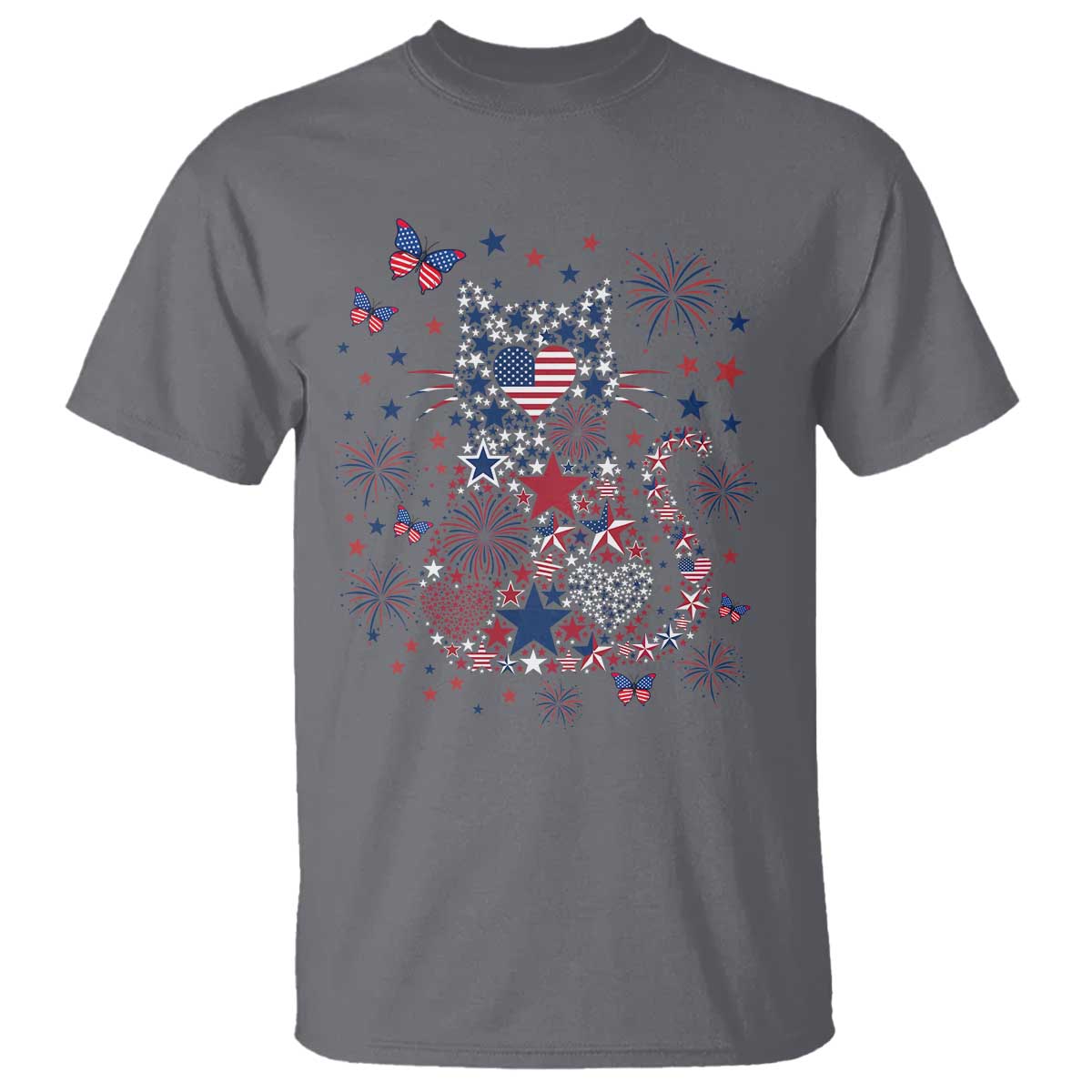 Funny Patriotic Cat Lover T Shirt 4th Of July Freedom