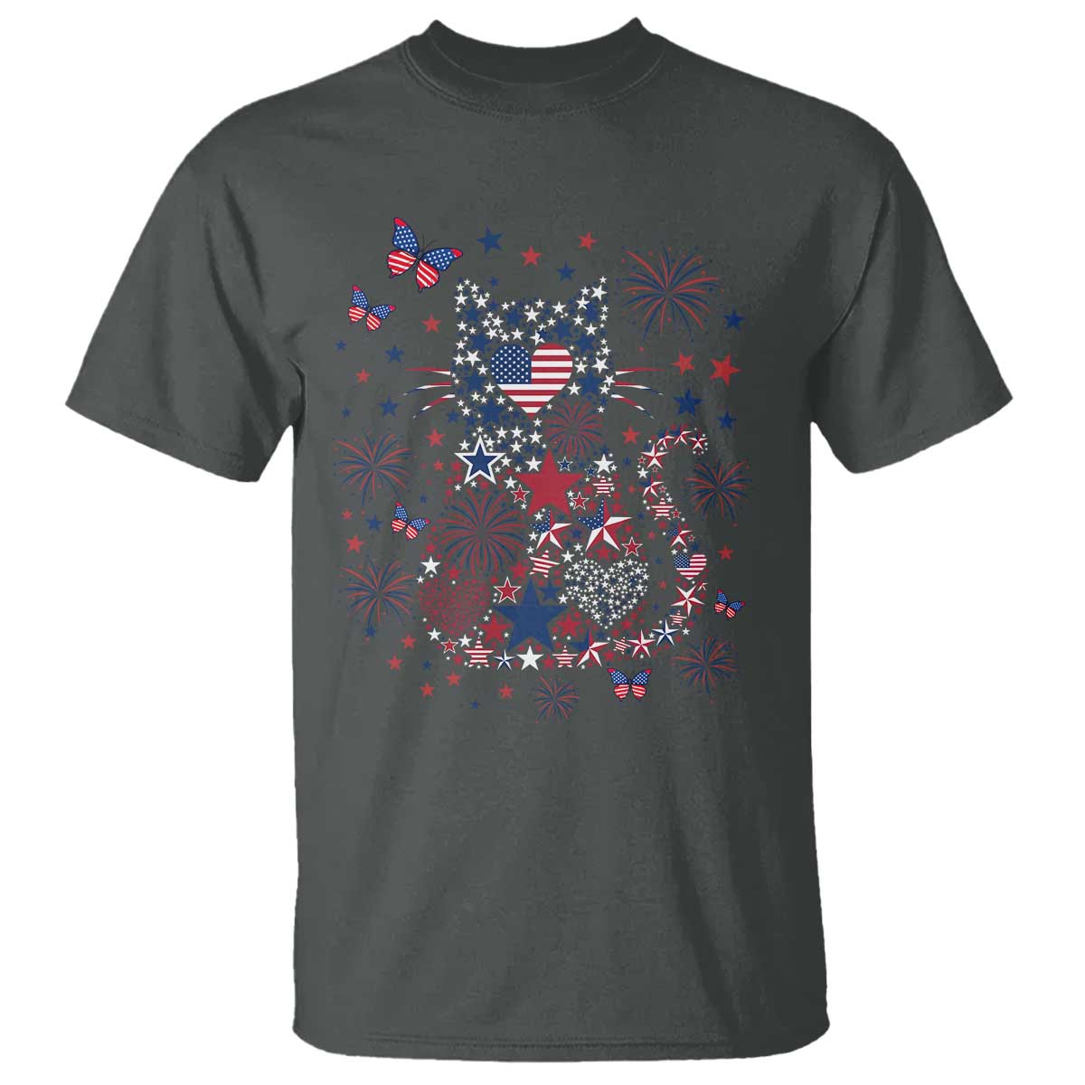 Funny Patriotic Cat Lover T Shirt 4th Of July Freedom