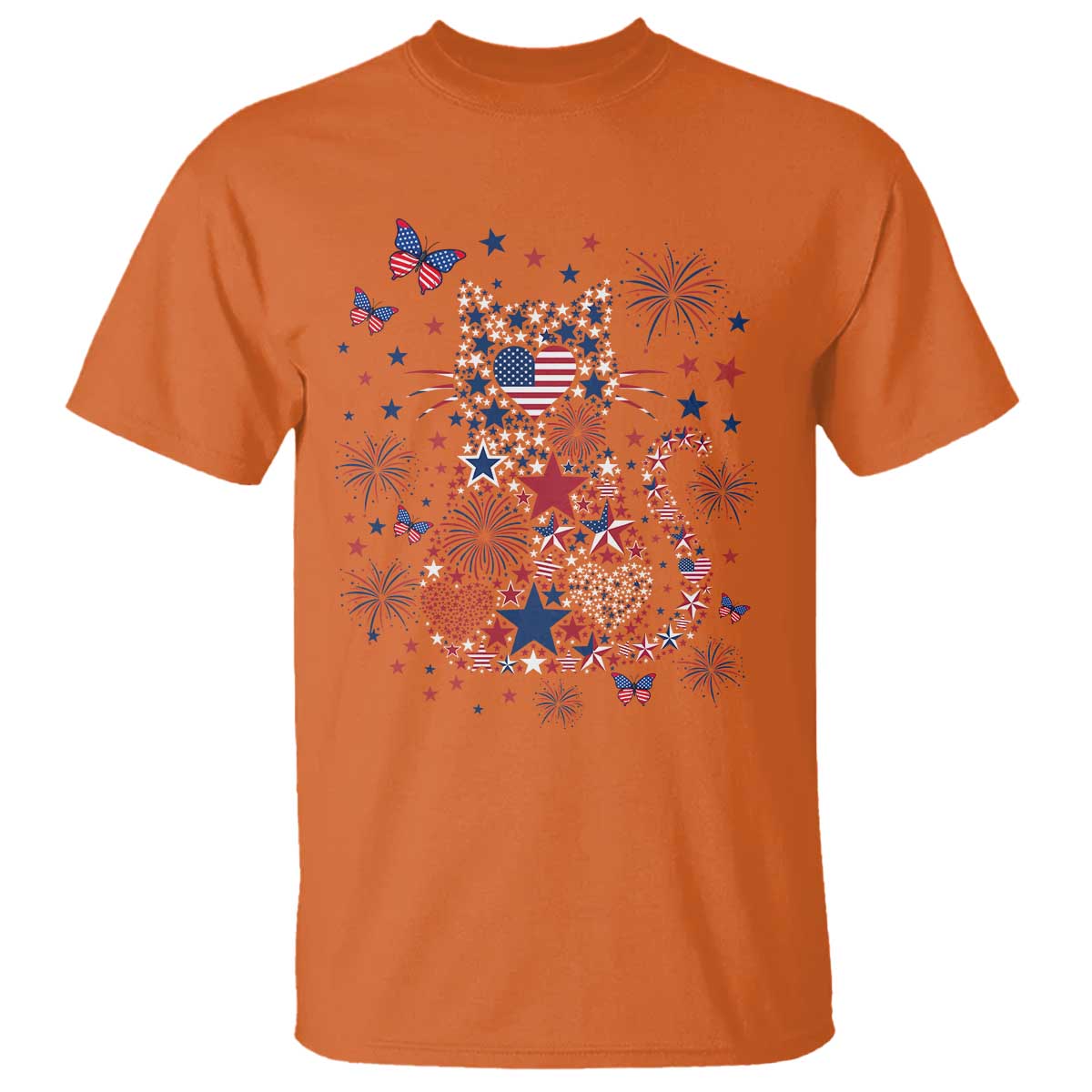 Funny Patriotic Cat Lover T Shirt 4th Of July Freedom