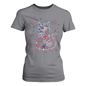 Funny Patriotic Cat Lover T Shirt For Women 4th Of July Freedom