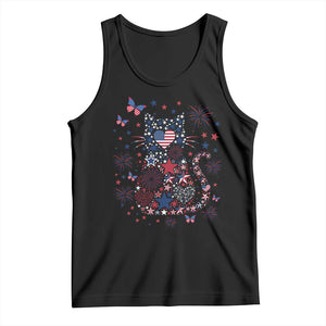 Funny Patriotic Cat Lover Tank Top 4th Of July Freedom