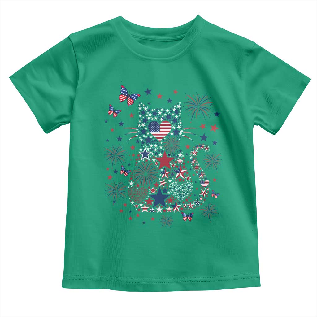 Funny Patriotic Cat Lover Toddler T Shirt 4th Of July Freedom