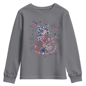 Funny Patriotic Cat Lover Youth Sweatshirt 4th Of July Freedom