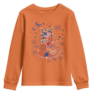 Funny Patriotic Cat Lover Youth Sweatshirt 4th Of July Freedom