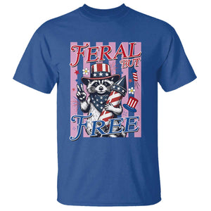 Funny Fourth Of July Raccoon T Shirt Feral But Free
