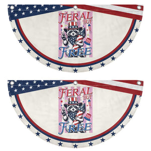 Funny Fourth Of July Raccoon Patriotic Fan Flag Feral But Free TS12 2pcs pack Classic Beige Print Your Wear