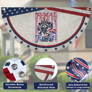 Funny Fourth Of July Raccoon Patriotic Fan Flag Feral But Free TS12 Print Your Wear