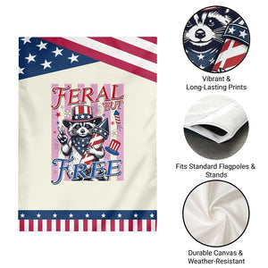 Funny Fourth Of July Raccoon Patriotic Garden Flag Feral But Free TS12 Print Your Wear