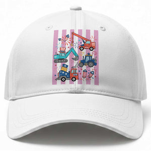 Red White And Blue Construction Crew Baseball Cap Patriotic Kids 4th Of July