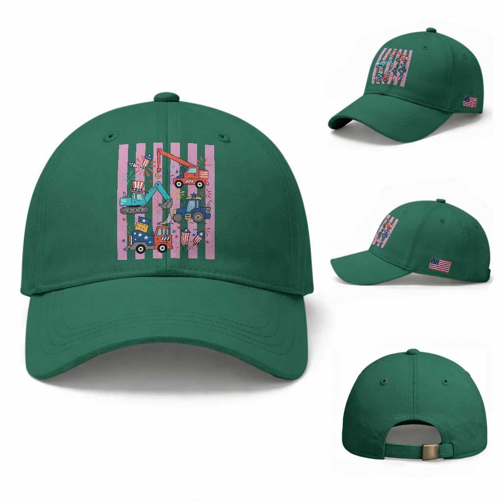 Red White And Blue Construction Crew Baseball Cap Patriotic Kids 4th Of July
