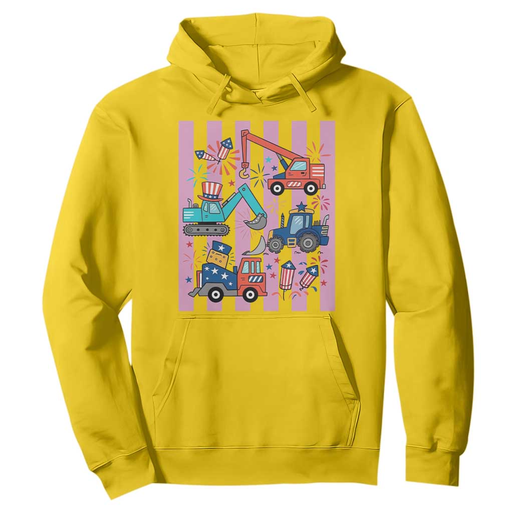 Red White And Blue Construction Crew Hoodie Patriotic Kids 4th Of July