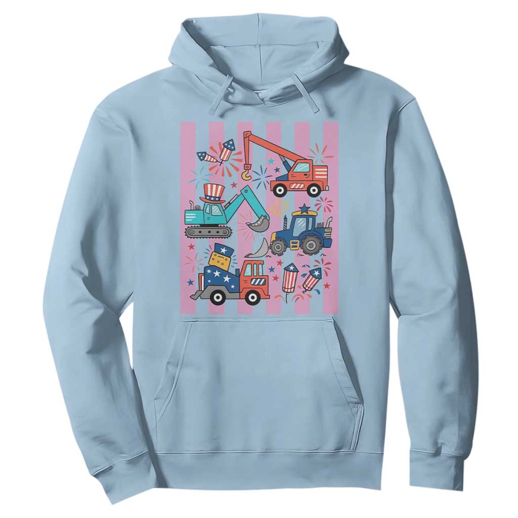 Red White And Blue Construction Crew Hoodie Patriotic Kids 4th Of July