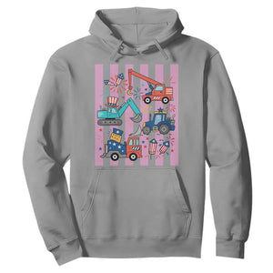 Red White And Blue Construction Crew Hoodie Patriotic Kids 4th Of July