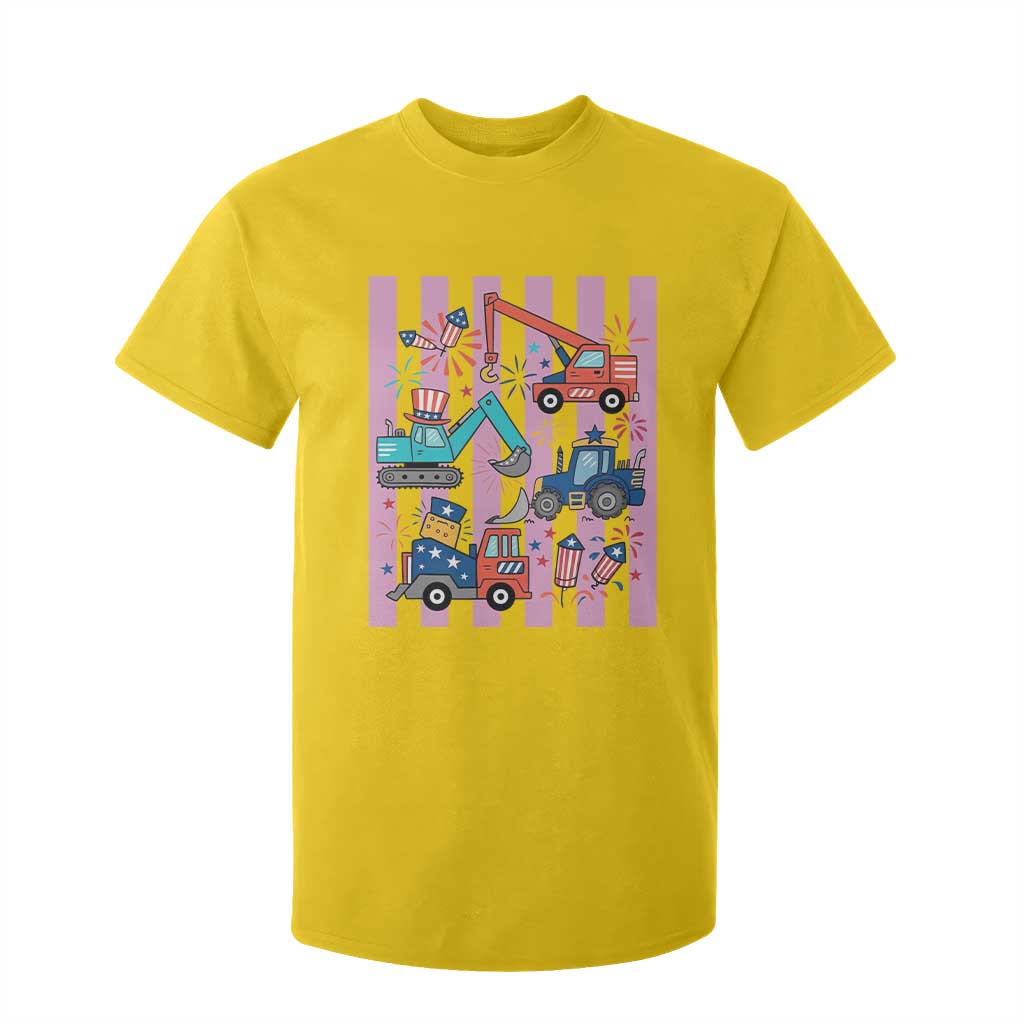 Red White And Blue Construction Crew T Shirt For Kid Patriotic Kids 4th Of July