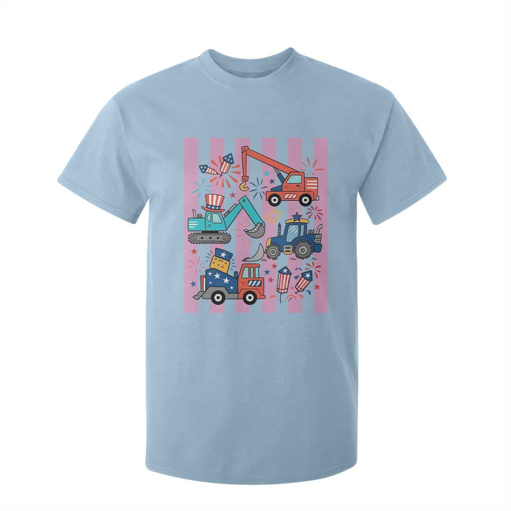 Red White And Blue Construction Crew T Shirt For Kid Patriotic Kids 4th Of July