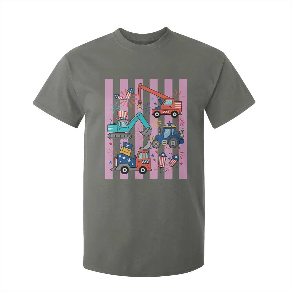 Red White And Blue Construction Crew T Shirt For Kid Patriotic Kids 4th Of July