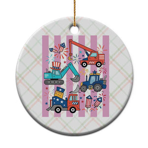 Red White And Blue Construction Crew Ceramic Ornament Patriotic Kids 4th Of July
