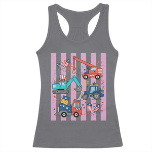 Red White And Blue Construction Crew Racerback Tank Top Patriotic Kids 4th Of July