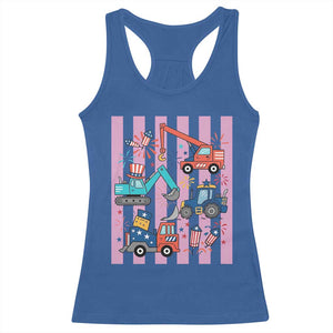 Red White And Blue Construction Crew Racerback Tank Top Patriotic Kids 4th Of July