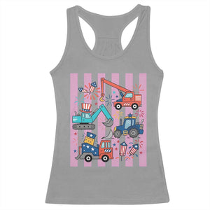Red White And Blue Construction Crew Racerback Tank Top Patriotic Kids 4th Of July