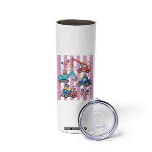 Red White And Blue Construction Crew Skinny Tumbler Patriotic Kids 4th Of July
