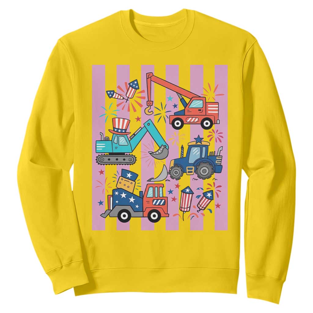 Red White And Blue Construction Crew Sweatshirt Patriotic Kids 4th Of July