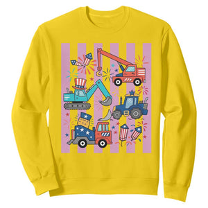 Red White And Blue Construction Crew Sweatshirt Patriotic Kids 4th Of July