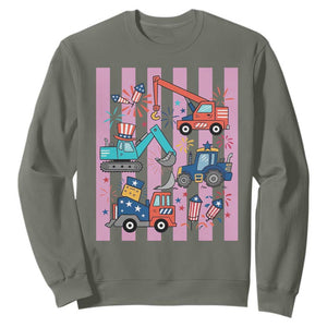 Red White And Blue Construction Crew Sweatshirt Patriotic Kids 4th Of July