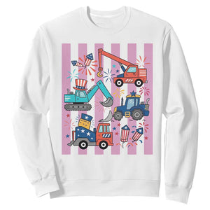 Red White And Blue Construction Crew Sweatshirt Patriotic Kids 4th Of July
