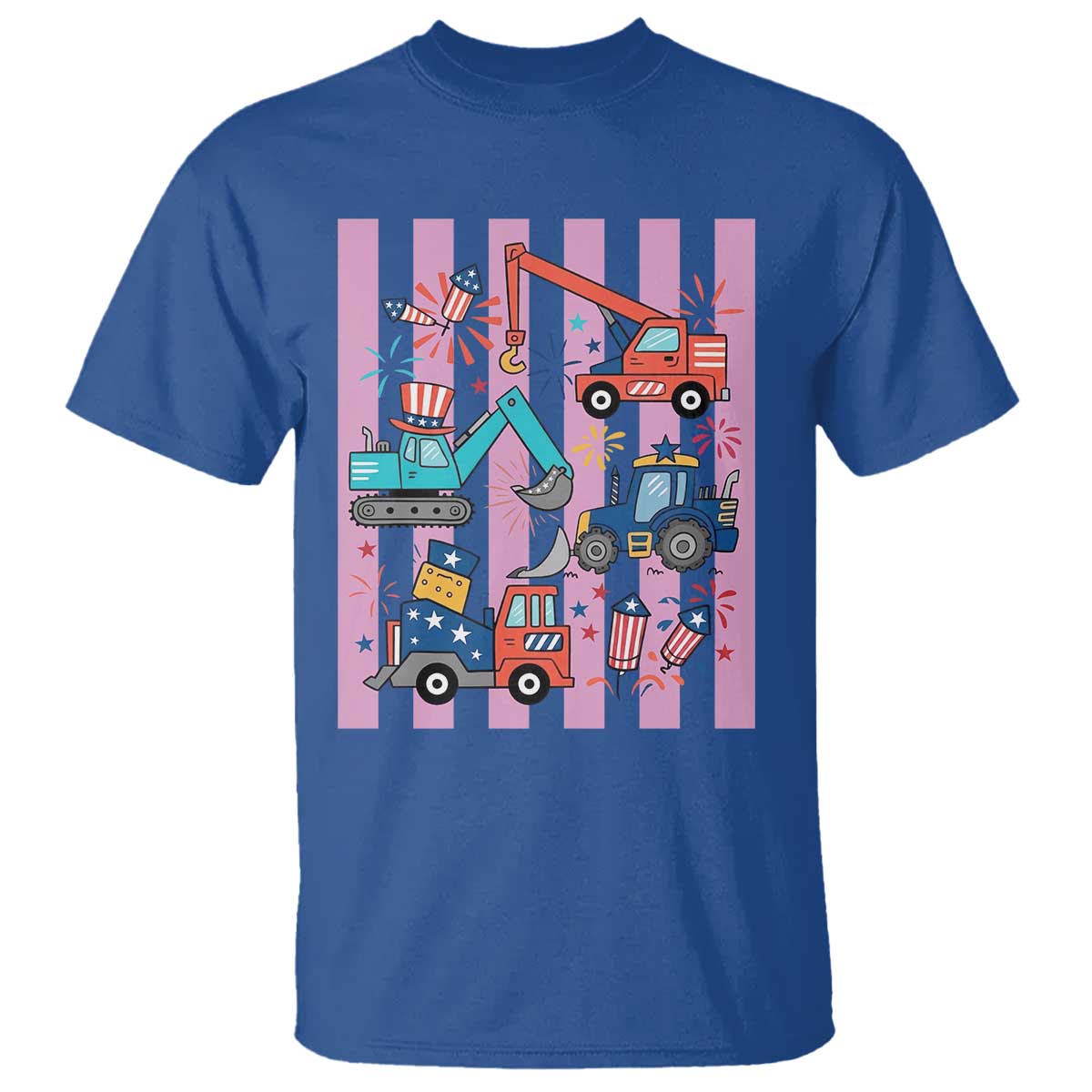 Red White And Blue Construction Crew T Shirt Patriotic Kids 4th Of July