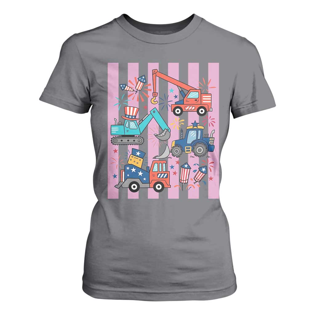 Red White And Blue Construction Crew T Shirt For Women Patriotic Kids 4th Of July