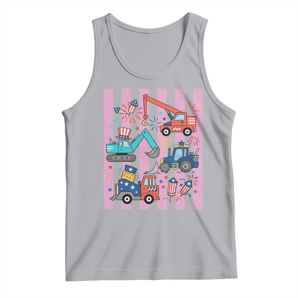Red White And Blue Construction Crew Tank Top Patriotic Kids 4th Of July