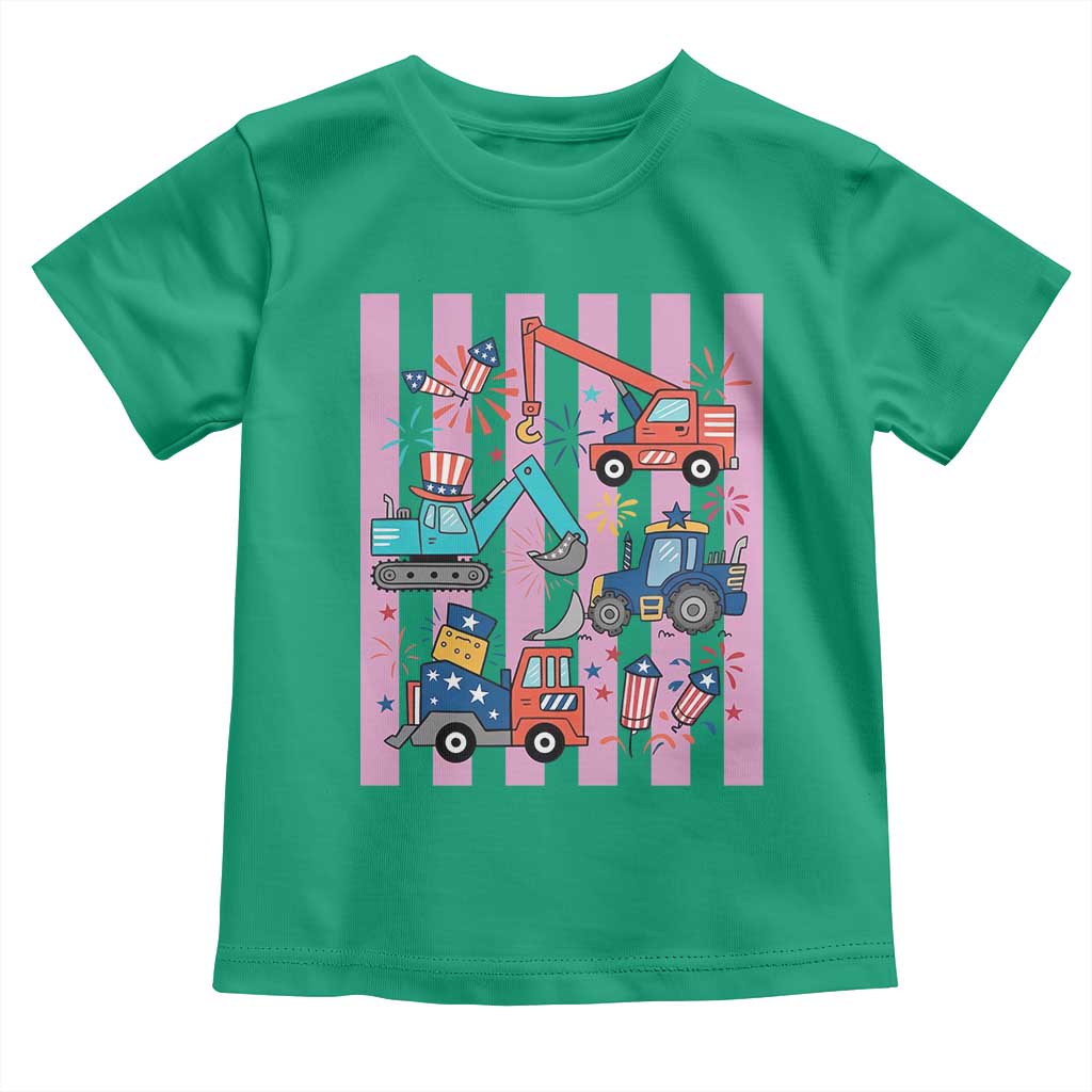 Red White And Blue Construction Crew Toddler T Shirt Patriotic Kids 4th Of July
